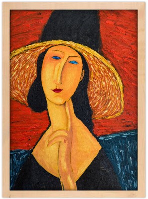 Houseart  Portrait of a woman in a hat , Amedeo Modigliani, Διάσημοι ζωγράφοι, 15 x 20 εκ. Ύφασμα | Mediatex® Botticelli