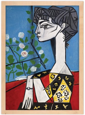 Houseart Jacqueline with flowers, Oil paint on canvas, Pablo Picasso, Διάσημοι ζωγράφοι, 15 x 20 εκ.