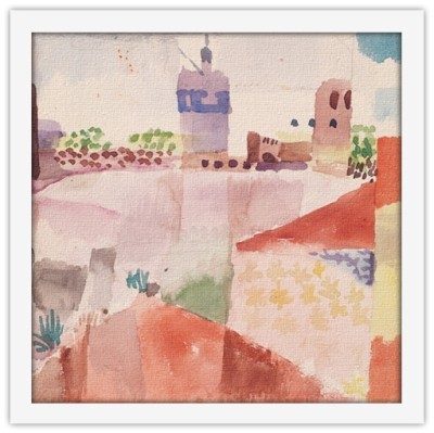 Hammamet with Mosque, Watercolor and graphite, Paul Klee, Διάσημοι ζωγράφοι, 40 x 40 εκ.