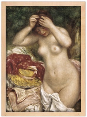 Houseart Bather Arranging Her Hair, Renoir Pierre Auguste, Διάσημοι ζωγράφοι, 15 x 20 εκ. Ύφασμα | Mediatex® Botticelli