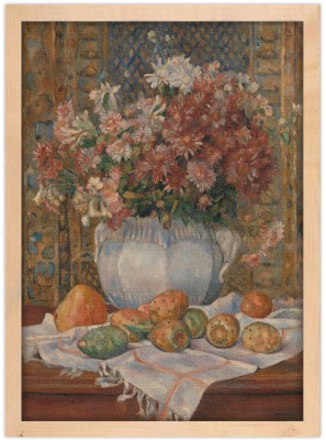 Houseart Still Life with Flowers and Prickly Pears, Renoir Pierre Auguste, Διάσημοι ζωγράφοι, 15 x 20 εκ. Ύφασμα | Mediatex® Botticelli