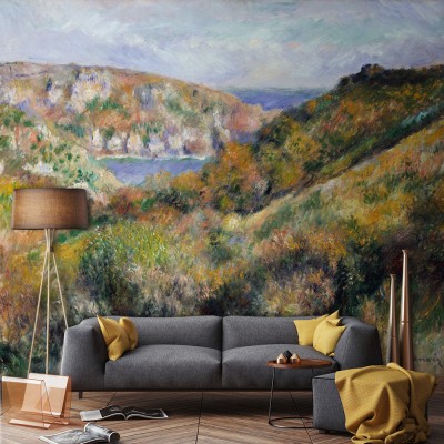 Houseart Hills around Bay of Moulin Huet, Guernsey, Renoir Pierre Auguste, Διάσημοι ζωγράφοι, 100 x 70 εκ.