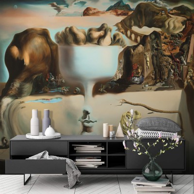 Apparition of face and fruit dish on a beach (1), Salva