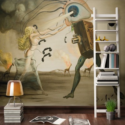 Burning giraffes and telephones (1), Salvador Dali, Διά