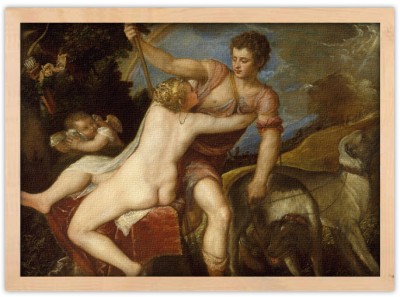 Houseart Aphrodite and Adonis, Tiziano Vecellio, Διάσημοι ζωγράφοι, 20 x 15 εκ.