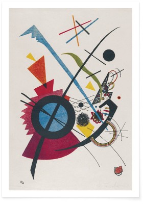 Violett Lithograph in red, yellow, blue and black, Wass