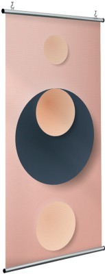 Ροζ και μαύροι κύκλοι, Γεωμετρικά, Διαχωριστικά Panel, 120 x 250 εκ.