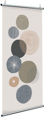 Κύκλοι σε γήινους τόνους, Line Art, Διαχωριστικά Panel, 120 x 250 εκ.