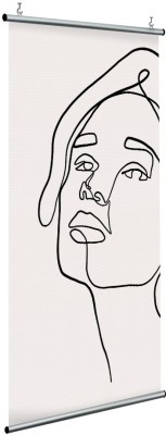 Γραμμικό πορτρέτο κοπέλας, Line Art, Διαχωριστικά Panel, 120 x 250 εκ.