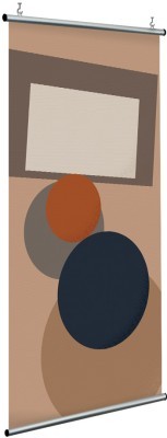 Καφέ φόντο με τετράγωνα και κύκλους, Line Art, Διαχωριστικά Panel, 120 x 250 εκ.