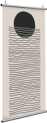Houseart Wavy lines with black moon, Line Art, Διαχωριστικά Panel, 120 x 250 εκ.