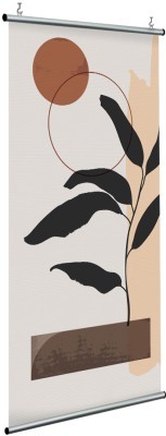 Ορθογώνιο και κλαδί με φύλλα, Line Art, Διαχωριστικά Panel, 120 x 250 εκ.