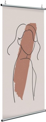 Κοπέλα με καφέ πινελιά, Line Art, Διαχωριστικά Panel, 120 x 250 εκ.