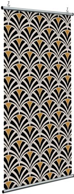 Μοτίβο με μαύρα & κίτρινα σχέδια, Line Art, Διαχωριστικά Panel, 120 x 250 εκ.