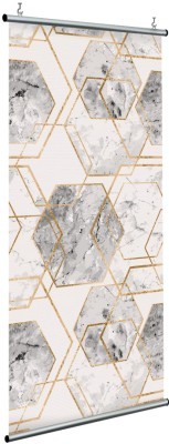 Μοτίβο με γκρι εξάγωνα, Line Art, Διαχωριστικά Panel, 120 x 250 εκ.