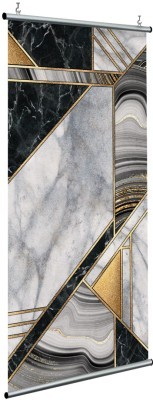 Γκρι μάρμαρο με μαύρο & χρυσό, Line Art, Διαχωριστικά Panel, 120 x 250 εκ.