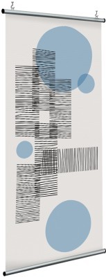 Blue circles and lines, Line Art, Διαχωριστικά Panel, 120 x 250 εκ.