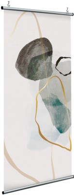 Liquid dark shapes in white, Line Art, Διαχωριστικά Panel, 120 x 250 εκ.