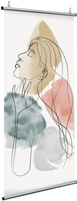 Χρώματα νερομπογιάς και κοπέλα, Line Art, Διαχωριστικά Panel, 120 x 250 εκ.