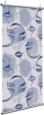 Μπλε χρώμα περιγράμματος προσώπου, Line Art, Διαχωριστικά Panel, 120 x 250 εκ.