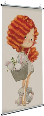 Κορίτσι με κουνελάκια, Παιδικά, Διαχωριστικά Panel, 120 x 250 εκ.