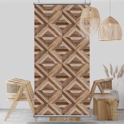 Ξύλινο πλακάκι, Πέτρα - Ξύλο, Διαχωριστικά Panel, 120 x 250 εκ.