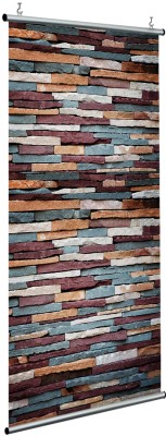 Πολύχρωμες πέτρες, Πέτρα - Ξύλο, Διαχωριστικά Panel, 120 x 250 εκ.