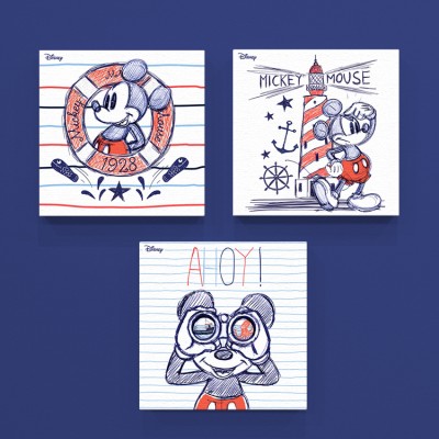 Ahoy, Mickey Mouse, Παιδικά, Mini Set καμβάς, 25 x 25 εκ.