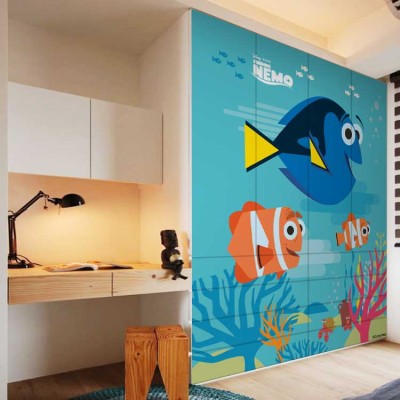 Nemo & Dory, Παιδικά, Αυτοκόλλητα ντουλάπας, 100 x 100 εκ.