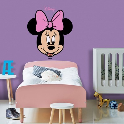 Minnie Mouse, face, Παιδικά, Αυτοκόλλητα τοίχου, 48 x 55 εκ.