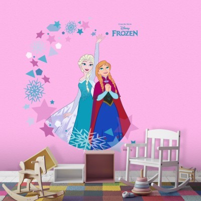Elsa & Anna, Frozen Παιδικά Αυτοκόλλητα τοίχου 54 x 46 cm (29079)
