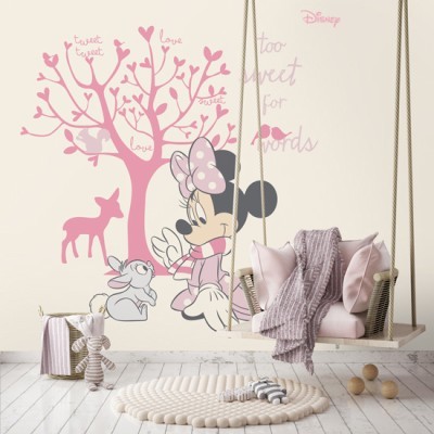 Houseart Minnie Mouse under the tree!, Παιδικά, Ταπετσαρίες Τοίχου, 100 x 100 εκ.