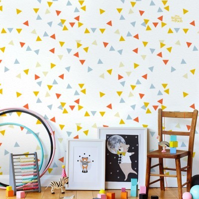 Triangles pattern, Winnie the Pooh, Παιδικά, Ταπετσαρίες Τοίχου, 100 x 100 εκ.