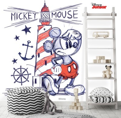 Ο Mickey Mouse δίπλα στον φάρο!, Παιδικά, Ταπετσαρίες Τοίχου, 100 x 100 εκ.