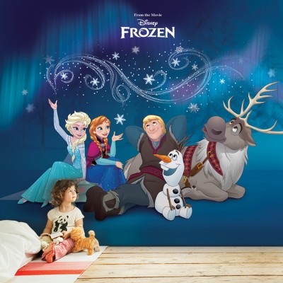 Kristoff, Olaf, Elsa, Anna & Sven ,Frozen, Παιδικά, Ταπετσαρίες Τοίχου, 100 x 100 εκ.