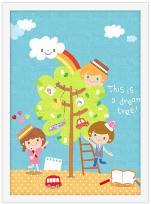 Παιδάκια σε δέντρο, Παιδικά, Πίνακες σε καμβά, 15 x 20 εκ.