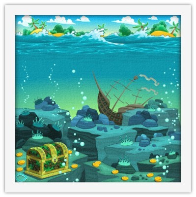 Θησαυρός στον ωκεανό Παιδικά Πίνακες σε καμβά 50 x 50 cm (11363)