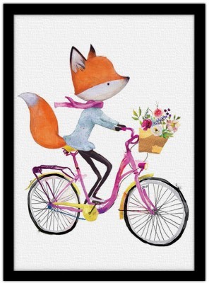 Αλεπού κάνει ποδήλατο, Παιδικά, Πίνακες σε καμβά, 20 x 30 εκ.