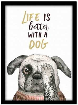 Η ζωή είναι καλύτερη με ένα σκύλο Παιδικά Πίνακες σε καμβά 51 x 40 cm (35664)