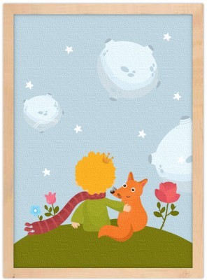 Παιδί με φίλη αλεπού Παιδικά Πίνακες σε καμβά 57 x 40 cm (35702)
