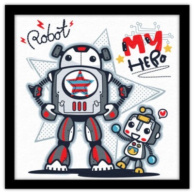 Το ρομπότ, ο ήρωάς μου, Παιδικά, Πίνακες σε καμβά, 40 x 40 εκ.