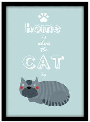 Η γάτα είναι στο σπίτι Παιδικά Πίνακες σε καμβά 56 x 40 cm (35854)