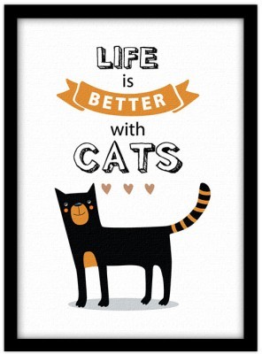 Η ζωή είναι καλύτερα με γάτες Παιδικά Πίνακες σε καμβά 56 x 40 cm (35857)