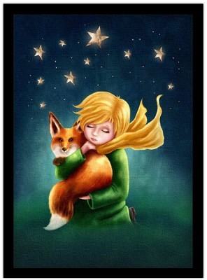 Κοπέλα κρατάει αλεπού Παιδικά Πίνακες σε καμβά 53 x 40 cm (35991)