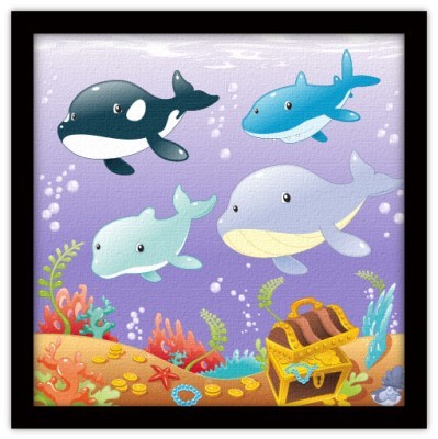 Θαλάσσια ζώα, Παιδικά, Πίνακες σε καμβά, 40 x 40 εκ.