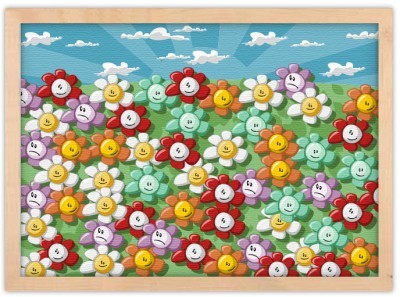 Φόντο με λουλούδια, Παιδικά, Πίνακες σε καμβά, 20 x 15 εκ.