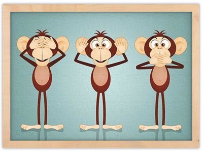 Αστείοι μικροί πίθηκοι Παιδικά Πίνακες σε καμβά 42 x 60 cm (14902)