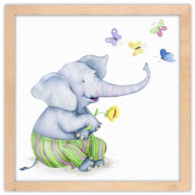 Χαρούμενος ελέφαντας, Παιδικά, Πίνακες σε καμβά, 40 x 40 εκ.