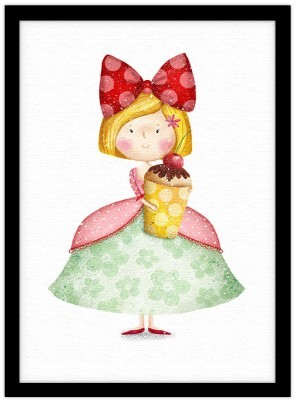 Κορίτσι με γλυκό, Παιδικά, Πίνακες σε καμβά, 15 x 20 εκ.