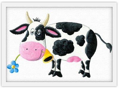 Χαριτωμένη αγελαδίτσα Παιδικά Πίνακες σε καμβά 39 x 60 cm (35551)
